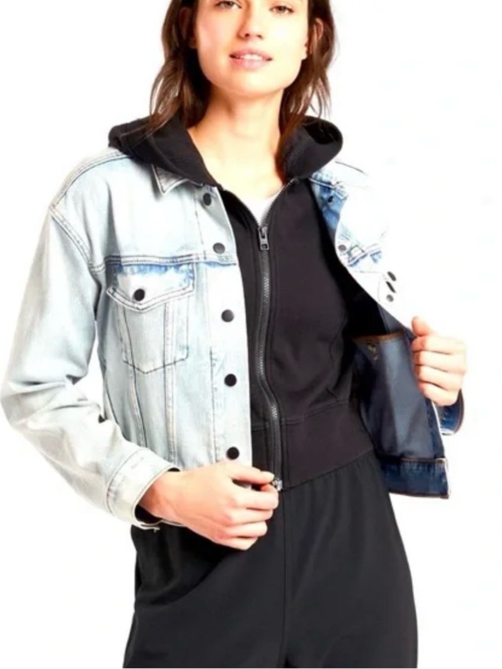 Athleta Double Time Denim Jacket 3-in-1 | Size S | Light Wash
